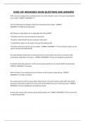 OHIO LIFE INSURANCE EXAM QUESTIONS AND ANSWERS