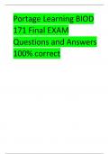 Portage Learning BIOD 171 Final EXAM Questions and Answers 100&percnt;Correct2024-2025 Update Edition