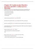 Chapter 20: Cardiovascular Disorders  questions and 100% verified answers  2025/2026  