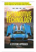 Solutions for Automotive Technology&comma; A Systems Approach&comma; 4th Canadian Edition by Jack Erjavec &vert;ALL CHAPTERS