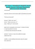 ATI Teas 7 Reading & English Study Guide &lpar;Nurse Cheung&rpar; Questions with Accurate Answers
