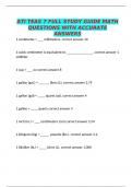 ATI TEAS 7 FULL STUDY GUIDE MATH QUESTIONS WITH ACCURATE ANSWERS