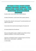 ATI TEAS 7 FULL STUDY GUIDE &lpar;SMART EDITION&rpar;&colon; SCIENCE - CELL STRUCTURE&comma; FUNCTION&comma; AND TYPE QUESTIONS WITH ACCURATE ANSWERS