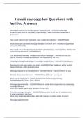 Hawaii massage law Questions with Verified Answers 