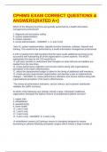 CPHIMS EXAM CORRECT QUESTIONS & ANSWERS&lpar;RATED A&plus;&rpar;