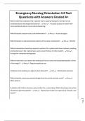 Emergency Nursing Orientation 3&period;0 Test Questions with Answers Graded A&plus;
