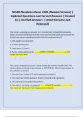 NCLEX Readiness Exam 2025 &lpar;Newest Version&rpar; &vert; Updated Questions and Correct Answers &vert; Graded A&plus; &vert; Verified Answers &vert; Latest Version &lpar;Just Released&rpar;