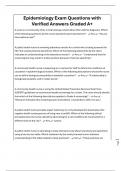 Epidemiology Exam Questions with Verified Answers Graded A&plus;