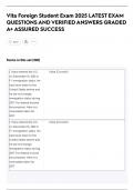 Vita Foreign Student Exam 2025 LATEST EXAM QUESTIONS AND VERIFIED ANSWERS GRADED A&plus; ASSURED SUCCESS