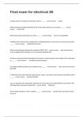 Final exam for electrical 2B multiple choice questions and verified accurate answers&period;