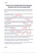 Florida Life and Health State Exam Simulator Questions with Correct Answers 2025