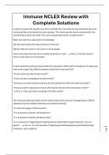 Immune NCLEX Review with Complete Solutions