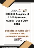 HED4810 Assignment 2 2025 &lpar;Answer Guide&rpar; - Due 9 July 2025
