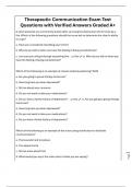 Therapeutic Communication Exam Test Questions with Verified Answers Graded A+
