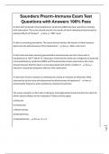 Saunders Pharm-Immune Exam Test Questions with Answers 100&percnt; Pass