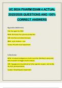 UC 8024 PHARM EXAM 4 ACTUAL 2025&sol;2026 QUESTIONS AND 100&percnt; CORRECT ANSWERS