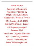 Test Bank for Essentials of Corporate Finance 11th Edition By Stephen Ross&comma; Randolph Westerfield&comma; Bradford Jordan