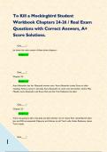 To Kill a Mockingbird Student Workbook Chapters 24-26 &sol; Real Exam Questions with Correct Answers&comma; A&plus; Score Solutions&period;         Quiz&lowbar;&lowbar;&lowbar;&lowbar;&quest; Jot down the main events of these three chapters -           Answer           Quiz&lowbar;&lowbar;&lowbar;&lowbar;&quest; Chapter 24 -           Answer A