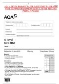 AQA A LEVEL BIOLOGY PAPER 3 QUESTION PAPER AND WELL DEFINED MARKING SCHEME A-LEVEL BIOLOGY &sol;7402&sol;3&sol; JUNE 2025