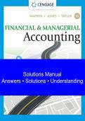 Solutions Manual For Financial & Managerial Accounting 16th Edition By Carl  Warren&comma; Jefferson Jones&comma; William Tayler