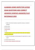 ALABAMA HOME INSPECTOR LICENSE     EXAM QUESTIONS AND CORRECT  ANSWERS &lpar;VERIFIED ANSWERS&rpar; PLUS  RATIONALES 2025 IS THIS ENGENEERING 