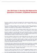 Nur 254 Exam 4 &vert; Nursing 254 Maternal Exam 4 Exam Questions & Answers&comma; Explained Solutions&vert; 2024-2025