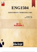 ENG1504 Assignment 1 &lpar;COMPLETE ANSWERS&rpar; Semester 2 2025