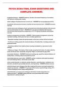 PSYCH 2030A FINAL EXAM QUESTIONS AND COMPLETE ANSWERS 