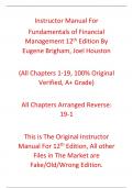 Solutions Manual For Fundamentals of Financial Management &lpar;Concise&rpar; 12th Edition By Eugene Brigham&comma; Joel Houston