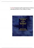  Managing for Quality and Performance Excellence &ndash; 10th Edition &ndash; Test Bank by Evans & Lindsay &ndash; Complete Multiple-Choice and Essay Questions