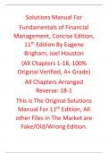 Solutions Manual For Fundamentals of Financial Management&comma; &lpar;Concise&rpar; Edition&comma; 11th Edition By Eugene Brigham&comma; Joel Houston