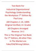Test Bank For Industrial Organizational Psychology Understanding the Workplace 7th Edition By Paul Levy 