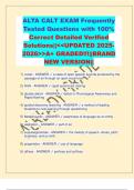 ALTA CALT Exam Frequently Tested Questions with 100&percnt; Correct Detailed Verified Solutions&vert;&vert;<<UPDATED 2025- 2026>>A&plus; GRADED&excl;&excl;&excl;&vert;&vert;BRAND NEW VERSION&vert;&vert;