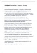 MA Refrigeration License Exam Questions and Answers 100&percnt; Correct