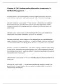 Chapter 20 CSC&colon; Understanding Alternative Investments in Portfolio Management