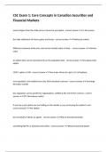 CSC Exam 1&colon; Core Concepts in Canadian Securities and Financial Markets