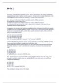 Unit 1 Questions and Answers 100&percnt; Correct
