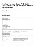 Functional Movement Screen &lpar;FMS&rpar; EXAM LATEST &lpar;2025&rpar; COMPLETE QUESTIONS With 100&percnt; Verified Solutions&comma;