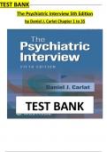 Test Bank For The Psychiatric Interview 5th Edition&lpar; Daniel J&period; Carlat &comma; 2025&rpar;