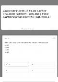 ARDMS RVT ACTUAL EXAM &vert; LATEST UPDATED VERSION &vert; 2025-2026 &vert; WITH EXPERT INTERVENTIONS &vert; GRADED A&plus;