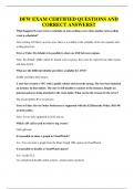 DFW EXAM CERTIFIED QUESTIONS AND CORRECT ANSWERS&excl;&excl;