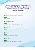 TDLR Lash Extension Exam Review &lpar;Latest 2025&sol; 2026 Update&rpar; Questions & Answers&vert; Grade A&vert; 100&percnt; Correct &lpar;Verified Solutions&rpar;