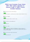TDLR Lash Extension Exam &lpar;Latest 2025&sol; 2026 Update&rpar; Questions & Answers&vert; Grade A&vert; 100&percnt; Correct &lpar;Verified Solutions&rpar;