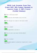 TDLR Lash Extension Exam Prep &lpar;Latest 2025&sol; 2026 Update&rpar; Questions & Answers&vert; Grade A&vert; 100&percnt; Correct &lpar;Verified Solutions&rpar;