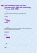 NRF Certificate Test &sol; Updated Questions with 100&percnt; Correct Answers Verified&comma; 2025 &sol; 2026&period;    
