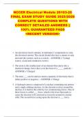 NCCER Electrical Module 26103-20  FINAL EXAM STUDY GUIDE 2025&sol;2026  COMPLETE QUESTIONS WITH  CORRECT DETAILED ANSWERS &vert;&vert;  100&percnt; GUARANTEED PASS   <RECENT VERSION> 