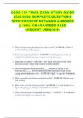 EOSC 114 FINAL EXAM STUDY GUIDE  2025&sol;2026 COMPLETE QUESTIONS  WITH CORRECT DETAILED ANSWERS  &vert;&vert; 100&percnt; GUARANTEED PASS   <RECENT VERSION> 