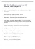FIS 201 Final Exam questions with verified solutions passed