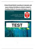 Test Bank for Clinical Mental Health Counseling in Community and Agency Settings 5th Edition by Samuel Gladding