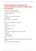 MICHIGAN RESIDENTIAL BUILDER EXAM&colon; TEST Questions WITH Math Formulas With complete solution Latest 2025&sol;2026 